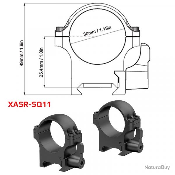 Vector Optics--Anneaux de Porte de 30mm pour Picatinny de 20mm, -*XASR-SQ11