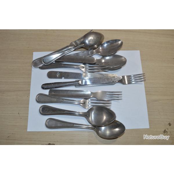 Lot de couverts cuillres fourchettes USA Allemand NVA Belge Militaire outdoor (22)