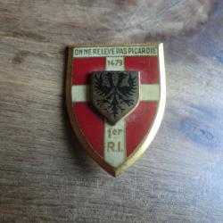 insigne 1er R.I  régiment d'infanterie picardie / drago paris