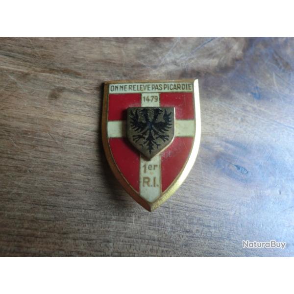 insigne 1er R.I  rgiment d'infanterie picardie / drago paris
