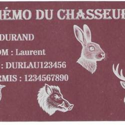 Mémo Chasseur rose en aluminium gravé au laser (Recto)