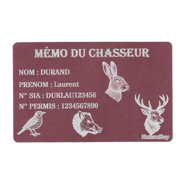 Mmo Chasseur rose en aluminium grav au laser (Recto)
