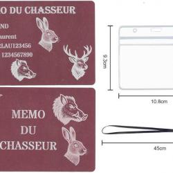 Mémo Chasseur rose + Porté clé TAG militaire en aluminium gravé au laser (Recto) + Porte badge tour