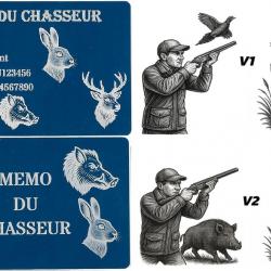 Mémo Chasseur bleu en aluminium gravé au laser (Recto / Verso)