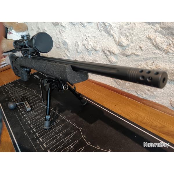 Carabine CZ 457 LRP Long Range Precision calibre 22lr, peut servie + lunette vector optic et bipied