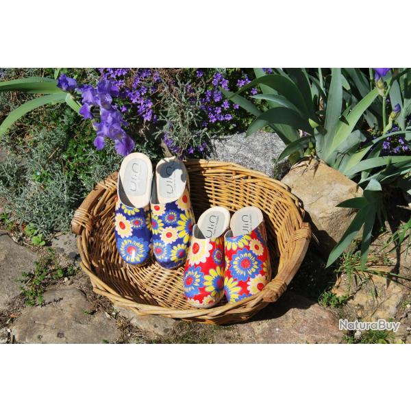 Sabot femme sudois bois et cuir liberty vernis 36 cuir vernis rouge