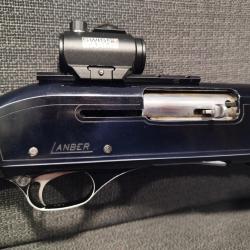 FUSIL semi-automatique LANBER Calibre 12-70 - Canon 65 cm - Long. 20cm - Crosse pistolet + Swiss Arm