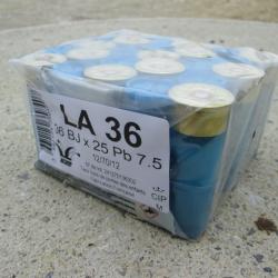 25 cartouches LA 36 cal 12/70 en 36 BJ pb 7.5 JOCKER