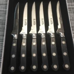 Coffret de 6 couteaux à steak « la fourmi » lames dentées