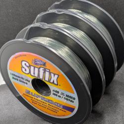 Lot bobines  SUFIX suprême 300 mètres coupable en bobine de 100 mètres
