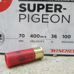 100 cartouches SUPER PIGEON cal 12/70 en 36g plomb no5 de WINCHESTER
