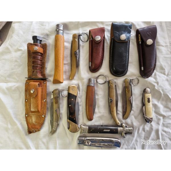 tres beau lot de couteaux de collection