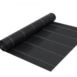 Toile de paillage noire 1x100 m en polypropylène pour jardiniers - Anti-mauvaises herbes