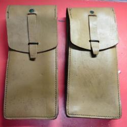 WW2 - Lot de 2 Porte-Chargeur en cuir PM - Mac 49