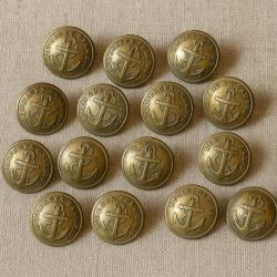 lot 15 boutons anciens Marine française "équipages de la flotte"T.W & win Paris