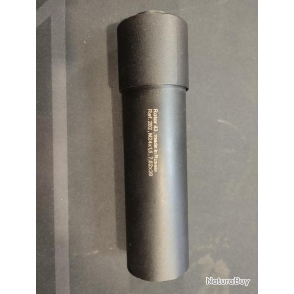 SILENCIEUX ROTOR 43 CALIBRE 7.62x39 OCCASION TRES BON ETAT COMPATIBLE AK AVEC FILETAGE 24x1.5 (MK SE