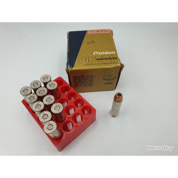 12 CARTOUCHES FEDERAL PREMIUM 357MAG - 158 GRS HYDRA SHOK - JACKETED HOLLOW POINT