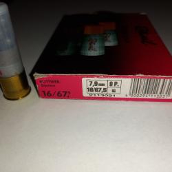 une boite de 10  chevrotines 9 grains Rottweil cal 16/ 67,5