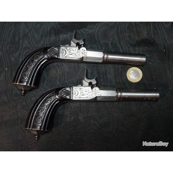belle paire de pistolets de voyage Napolon III