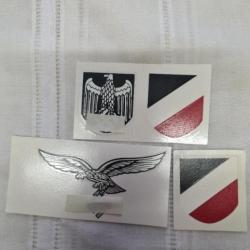 2 Paires  de décalcomanies pour casque Allemand WW2   ( a tremper dans l'eau ) A25