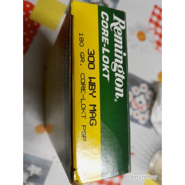 1 boite neuve de 20 munitions calibre 300 Weatherby Magnum 180 grains Core Lokt PSP