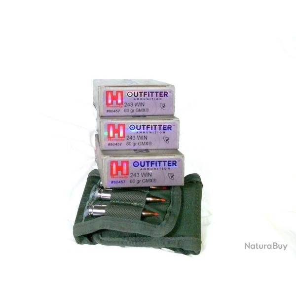 Munitions 243 win hornady gmx 80gr