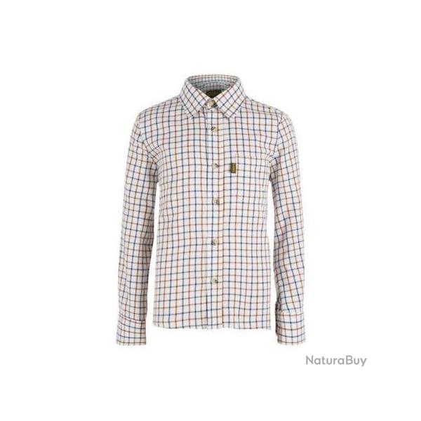 Chemise  carreaux  Tattersall pour enfant Marron Bleu