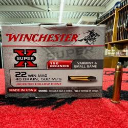 Winchester SuperX JHP 40 Grs 22 Mag (x150)