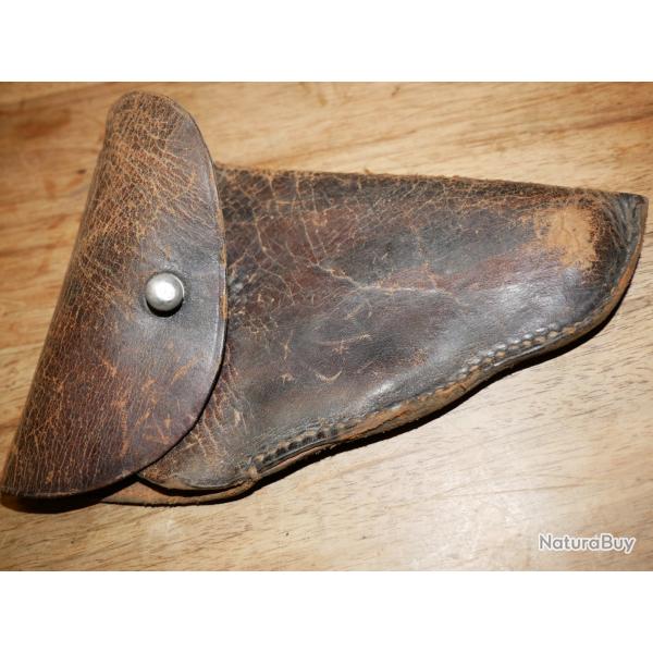 Etui cuir pour pistolet 6.35mm patte de fermeture absente