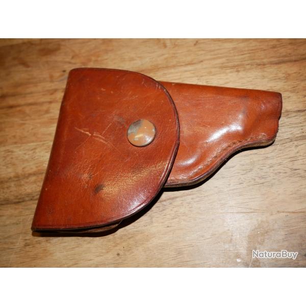 Etui cuir pour pistolet 6.35mm en cuir fauve