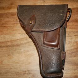 Etui de pistolet TOKAREV TT33 en toile cirée et cuir avec sa baguette WW2 ou juste après