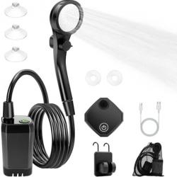 Ensemble de Douche de Camping Type C Rechargeable Angle Ajustable Contrôle du débit d'eau 6000mAh