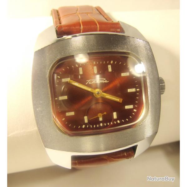 Vintage = Raketa Big TV = 2603 Montre-bracelet classique sovitique pour homme 16 rubis annes 1970