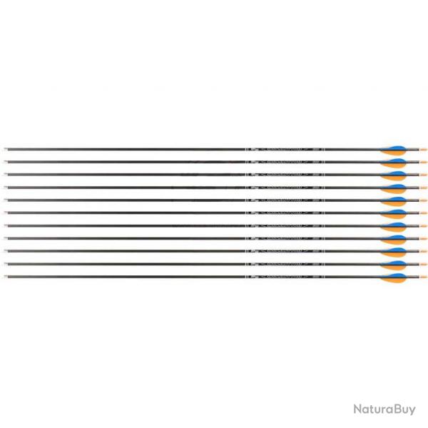 Flche Avalon Tyro 4.2 en carbone (nouvelles) 30" 800 1 plume bleue 2 plumes jaunes