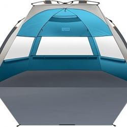 Tente de Plage Pop-up pour 3 à 4 Personnes XL - Installation Facile, auvent de Plage Pliable avec Pr