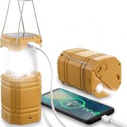 Lampe Solaire Camping Rechargeable,Lampe Torche pour Eclairage Extéieur,Lanterne Camping IPX4 Étanc