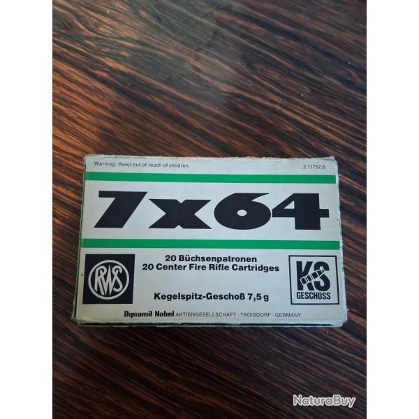 20 douilles RWS 7x64
