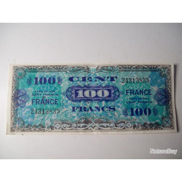 militaria ww2 billet 100 FRANCS serie 1944 imprim par les amricains en 1944