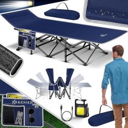 Lit de Camp Pliable avec Sac de Transport + Poche latérale - Charge maximale : 250 kg
