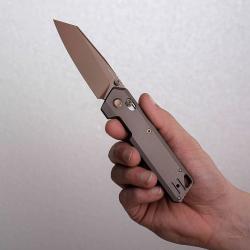 Couteau VOSTEED Parallel Manche Titane Purple Lame Acier S35VN Copper Dune Crossbar Lock VOSA3505