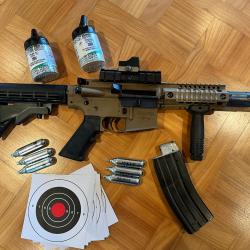CROSMAN BUSHMASTER MPW FULL AUTO CO2 Bille acier 4.5mm BLACK TAN