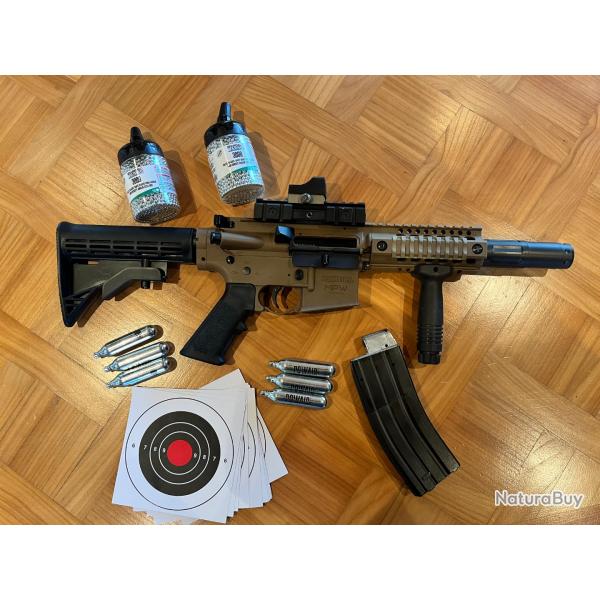 CROSMAN BUSHMASTER MPW FULL AUTO CO2 Bille acier 4.5mm BLACK TAN