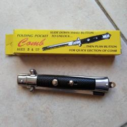 BRADE . Cran d'arrêt peigne imitation couteauLame (peigne) ouverture automatique tel un couteau