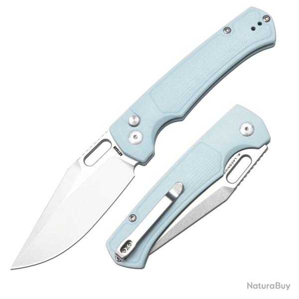 Couteau ArtisanCutlery Revel Mint Green Lame Acier AR-RPM9 Manche FRN Button Lock KIVT ATZ1867PMG