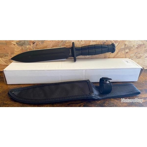COUTEAU TACTIQUE MIDWAY BLACK DOUBLE TRANCHANT