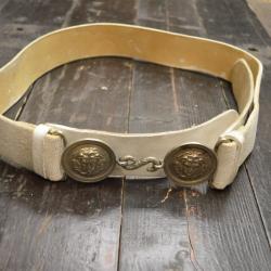 Ceinturon garde républicaine modèle 1931 en cuir buffle blanc, boucle plaques méduse. France WW2 (E)