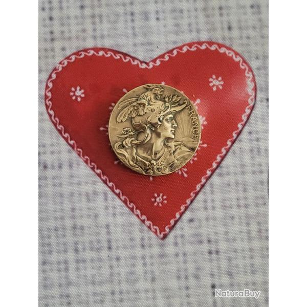 Mdaille FRANCE, cole des Beaux-Arts de Rouen Bronze graveur  Botte