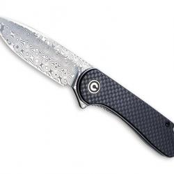 COUTEAU CIVIVI ELEMENTUM G10 NOIR/FIBRE DE CARBONE DAMAS