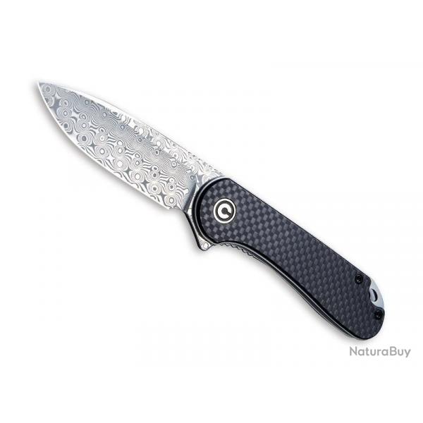 COUTEAU CIVIVI ELEMENTUM G10 NOIR/FIBRE DE CARBONE DAMAS