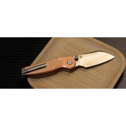 Couteau ArtisanCutlery Cleo Copper Lame Acier CPM-S90V Manche Cuivre Clip Titane ATZ1871GCO